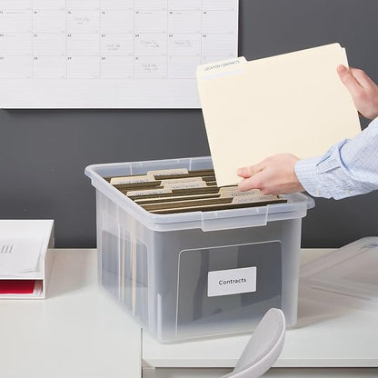 STAPLES Plastic File Box with Snap Lid, Letter/Legal Size, 2/Pack | Stackable - Image 7