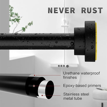 Thestoa Shower Curtain Rod Adjustable 43-78 inch, Anti-Rust Non-Slip Shower Rod - Image 4