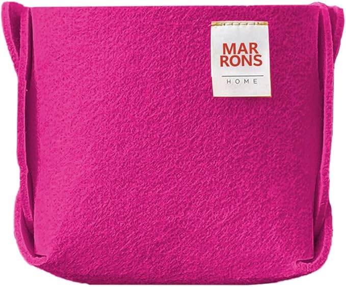 Collapsible Felt MAGENTAPINK Storage Bin Mini 3.9"x3.9"x3.9" – Foldable Basket by MARRONS