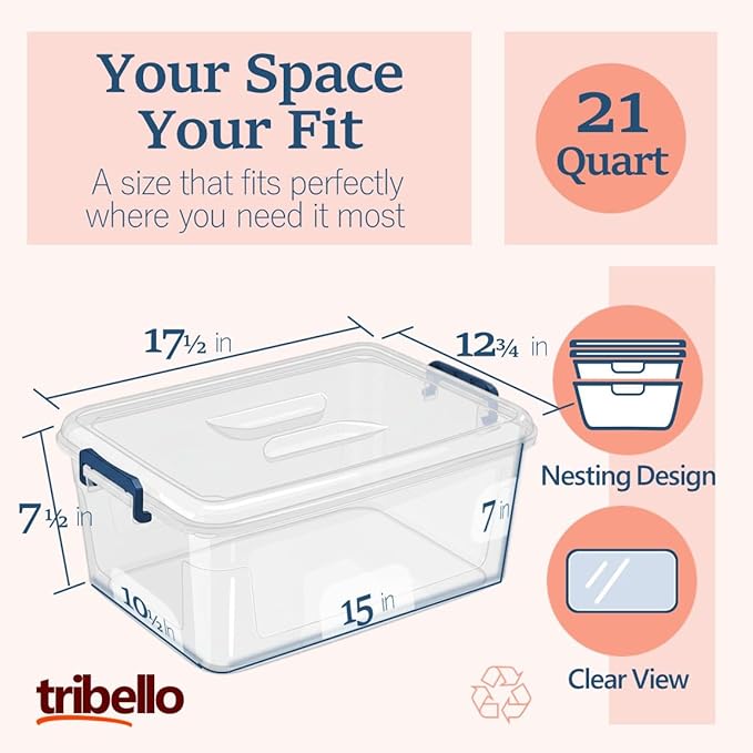 Plastic Storage Bins with Lids - Image 2