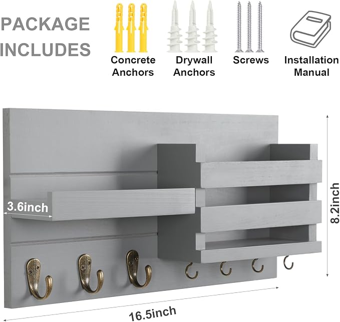 Lwenki Mail Organizer for Wall Mount – Key Holder - Image 7