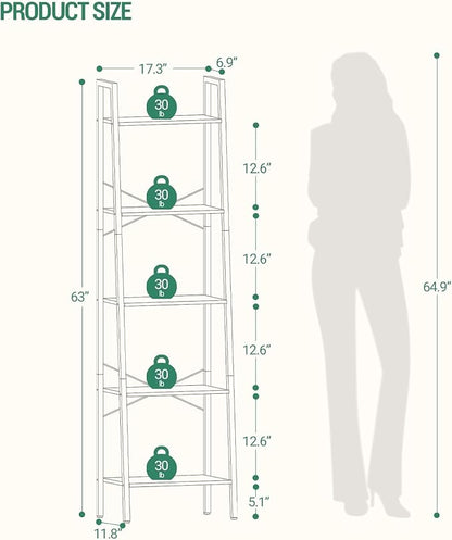 Hzuaneri Ladder Shelf, Freestanding Corner Storage Shelf | Bookcase - Image 2