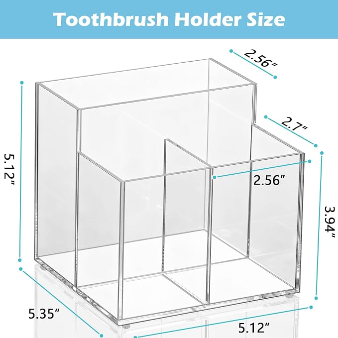 Toothbrush Holder, Large Capacity Electric Toothbrush and Toothpaste Holder - Image 2