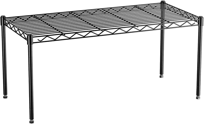 1-Tier Wire Shelf Rack, Single Metal Shelves Rack | Height Adjustable Metal by Vanzbon