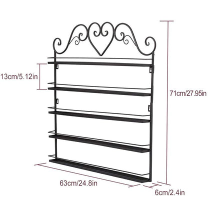 Dazone DIY Mounted 5 Shelf Nail Polish Wall Rack Organizer Holds 100 Bottles - Image 4