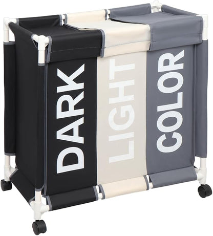 Laundry Basket 3 Section Freestanding Laundry Hamper Dirty Clothes Basket Sorter by ASHARE