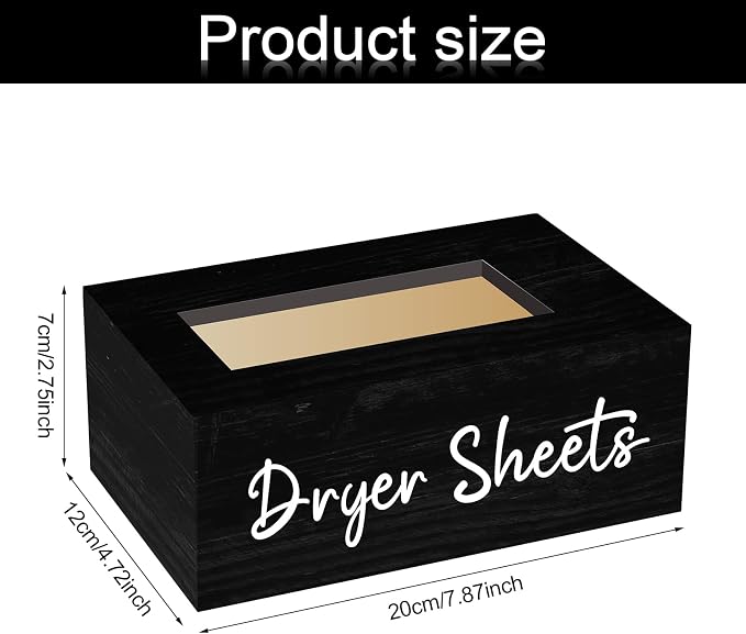 Blulu Dryer Sheet Holder for Laundry Room Wooden Dryer Sheet Container Sheets - Image 7