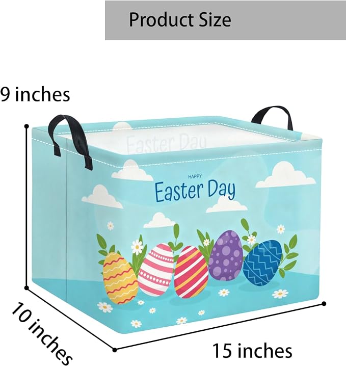 Rectangular Easter Basket for Home Kitchen Baby Girls Basket Cute Storage Bin - Image 2