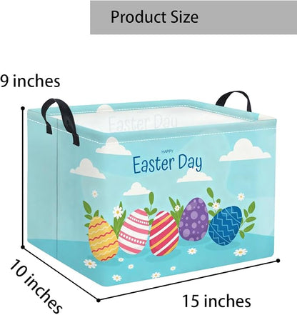Rectangular Easter Basket for Home Kitchen Baby Girls Basket Cute Storage Bin - Image 2