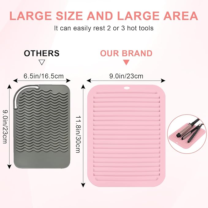 Large Silicone Heat Resistant Mat, Professional Hot Hair Tools Mat - Image 3