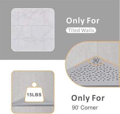 WELLUP Brushed Nickel 10’’ Corner Shower Shelf Bathroom Shower Shelves - Image 4