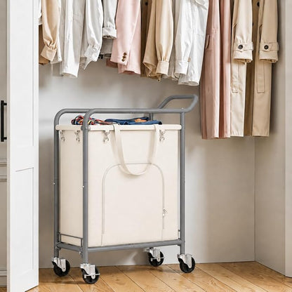 Laundry Basket with Wheels, Rolling Laundry Hamper with 38.4" Tall Handle - Image 7