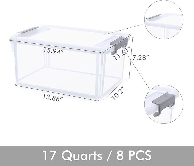 Citylife 17 QT Plastic Storage Bins - Image 6