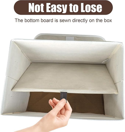 Large 22 Quart Linen Fabric Foldable Storage Bin Cube Organizer Basket - Image 4