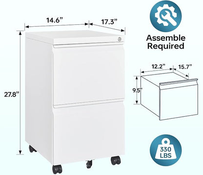MIIIKO 2 Drawer File Cabinet - Image 3