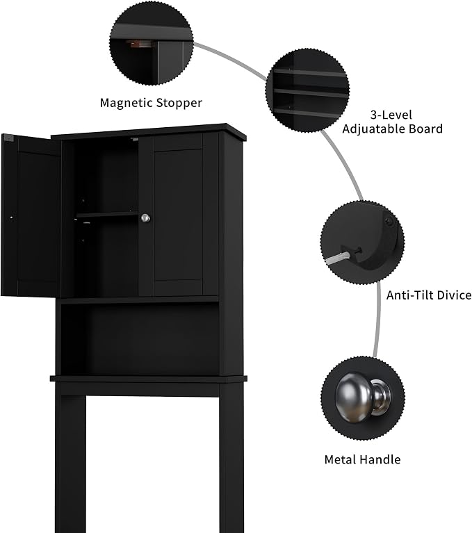 Shintenchi Over the Toilet Storage Cabinet, Bathroom Shelf Organizer - Image 7