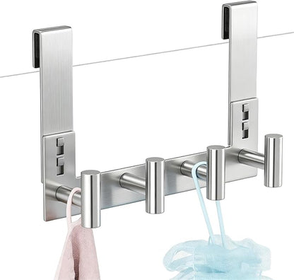 PMMASTO No-Drill Extra Long Shower Hooks, Fits 3/8" Thick Door, Heavy Duty by PMMASTO