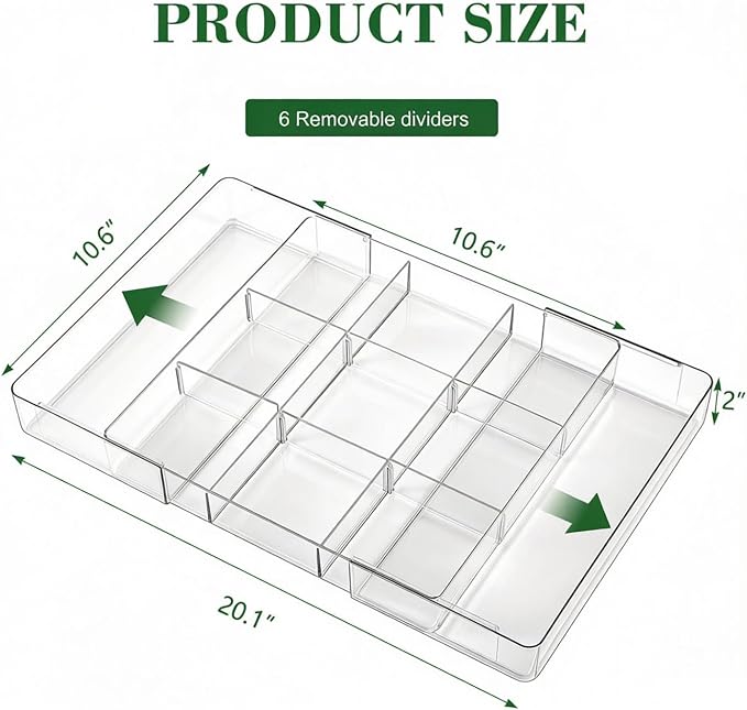 Expandable Drawer Organizers, Acrylic Desk Drawer Organizer - Image 2
