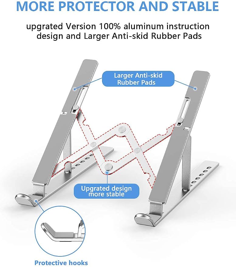 Laptop Stand, Adjustable Aluminum Foldable Portable Holder, Upgrade Whole - Image 8
