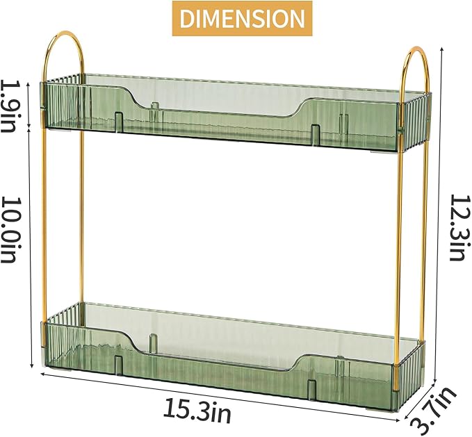 Bathroom Countertop Organizer, 2-Tier Slim Vanity Storage Rack - Image 4