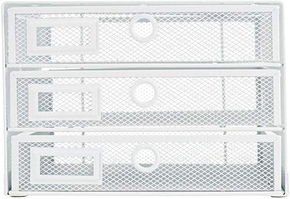 Annova Desk Organizer Wire Mesh 3 Tier Sliding Drawers Paper - Image 7