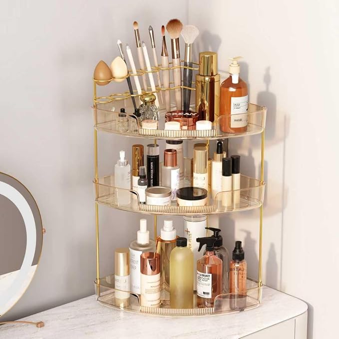 FELIZHOUSE 3-Tier Corner Bathroom Counter Organizer, Bathroom Countertop Shelf - Image 5