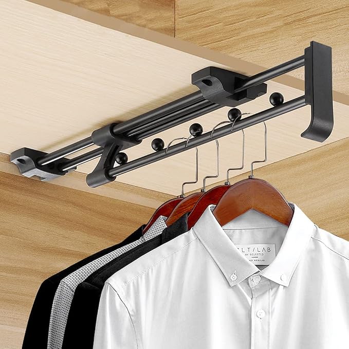 Heavy Duty Extendable Pull Out Closet Rod by LITAITAI