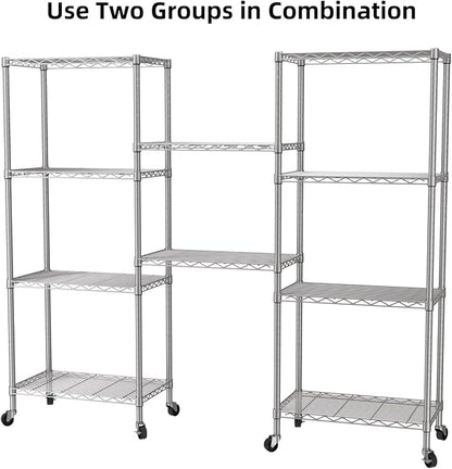 SINGAYE 5 Shelves Storage Shelf Wire Closet Bathroom Organizers Metal Pantry - Image 6
