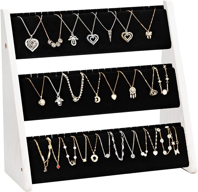 Necklace Organizer, 3-Tier Necklace Holder Jewelry Organizer Stand by Yoimori