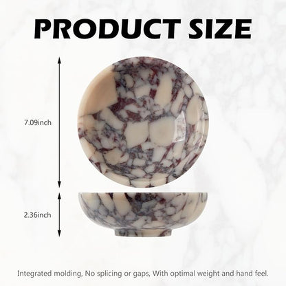 Luxury Natural Marble Decorative Bowl – Medium 7-Inch Calacatta Viola Marble - Image 3