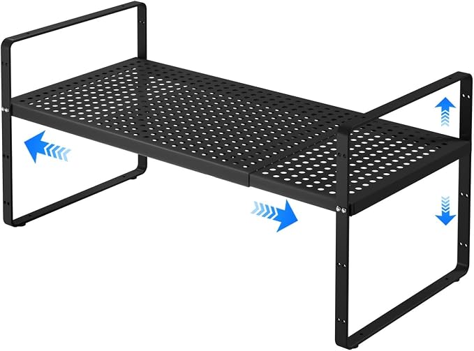 Expandable Cabinet Shelf Organizers, Kitchen Small Stand Rack Organization by KIKIBRO