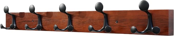 SKOLOO 30-Inch Cherry Wood Coat Rack Wall Mount by SKOLOO