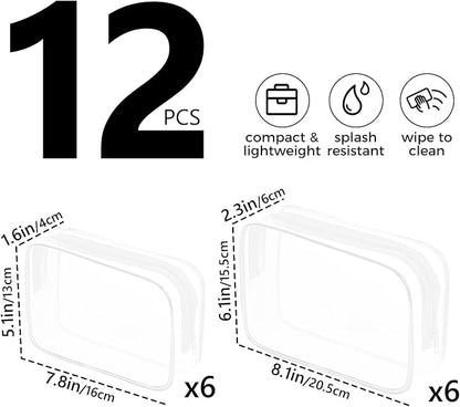 AURUZA Clear Makeup Bag, Portable Travel Toiletry Bags - Image 2
