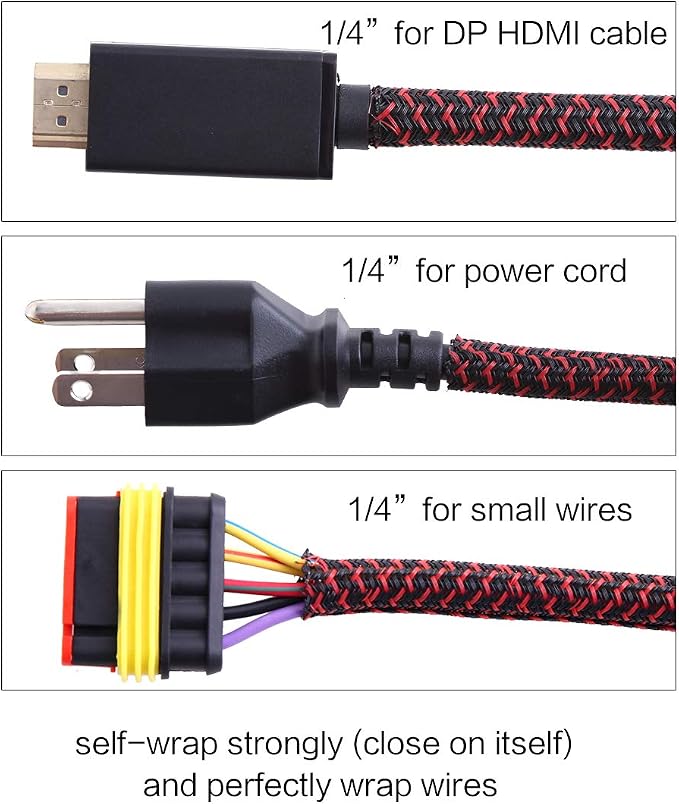 Alex Tech 25ft - 1/4 inch Cord Protector Wire Loom Tubing Cable Sleeve Split - Image 3