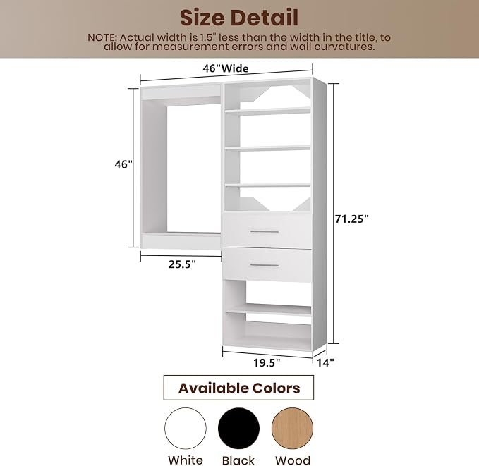 ROOMTEC Modular Closet System, Wooden Tower - Image 6