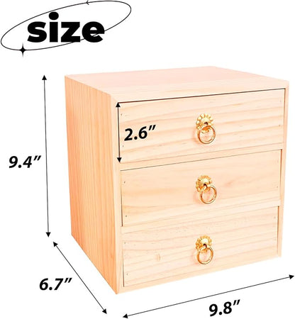 3 Layer Natural Wooden Storage Box - Image 3