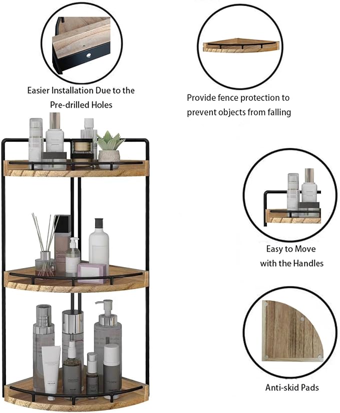 Dorhors Corner Bathroom Organizer Countertop, Vanity Counter Storage Shelf | 3 - Image 4