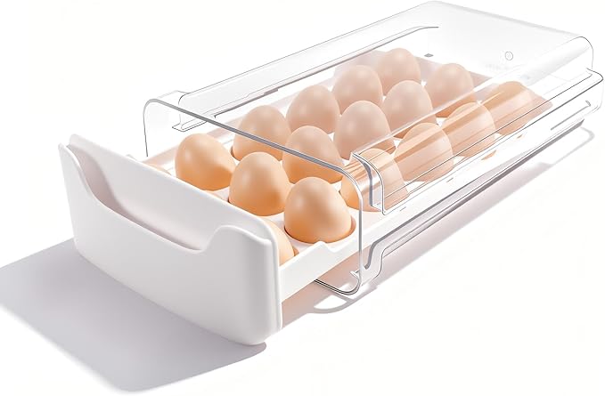 Egg-Holder for Fridge, Fits Small to Large Eggs, 1 Tier Dispenser by Unknown