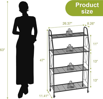 VyGrow 4 Tier Plant Stand with Wheels, Plant Shelf - Image 5