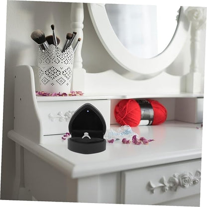 Heart Shaped Jewelry Box with LED Light Ring Case - Image 9