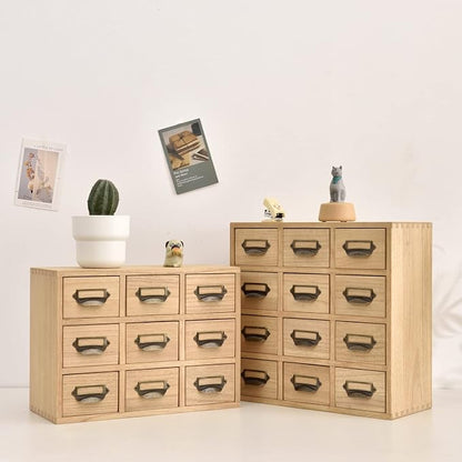 KIRIGEN Wooden Storage Cabinet, 12-Drawer Desktop Organizer Natural 12CG-NA | - Image 9