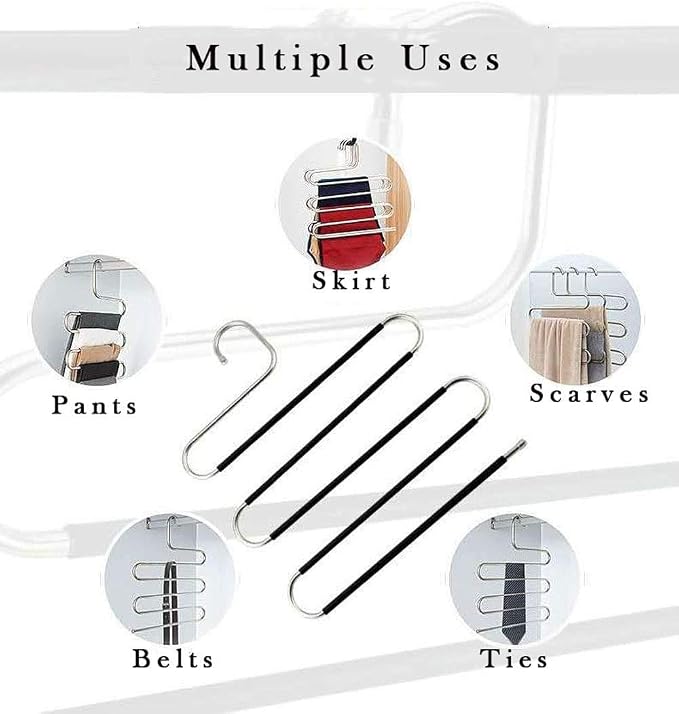 devesanter Hangers Space Save Non-Slip 6 Pack S-Shape Clothes Hangers Stainless - Image 3
