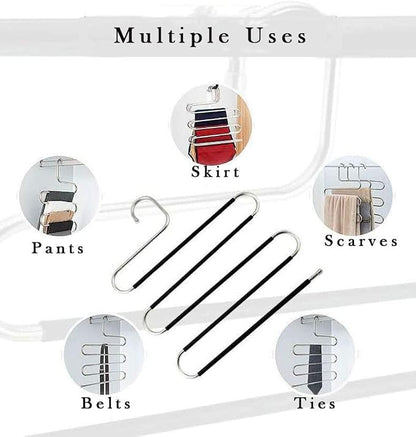 devesanter Hangers Space Save Non-Slip 6 Pack S-Shape Clothes Hangers Stainless - Image 3