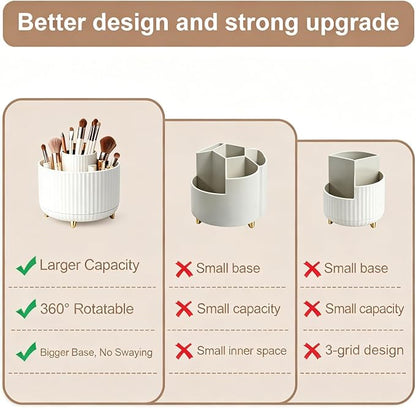 360°Rotating Makeup Brush Holder Organizer, Spinning Skincare Storage Carousel - Image 6