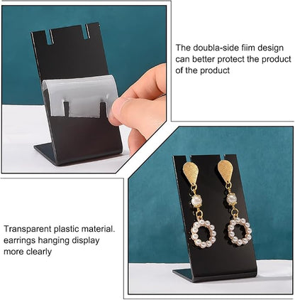 PH PandaHall 10pcs Acrylic Earring Holder Black Earring Display Stands L-shape - Image 3