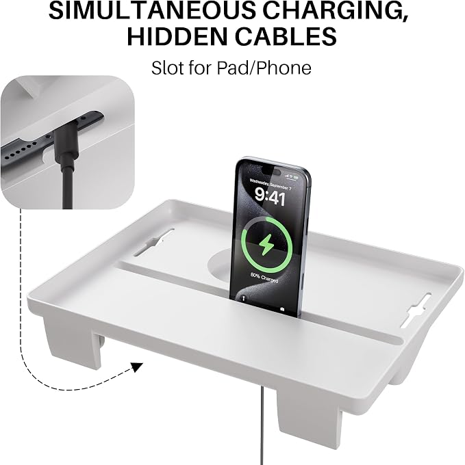 JOYMOOP Clip-On Bedside Shelf for Bunk Beds, Dorm Room Essentials, Bedside Caddy - Image 9