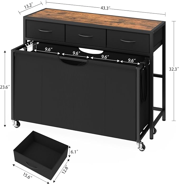 Laundry Sorter, Rolling Laundry Hamper - Image 7