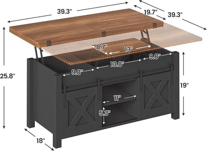 SEDETA Lift Top Coffee Table, 4 in 1 Multi-Function Convertible Coffee Tables - Image 3