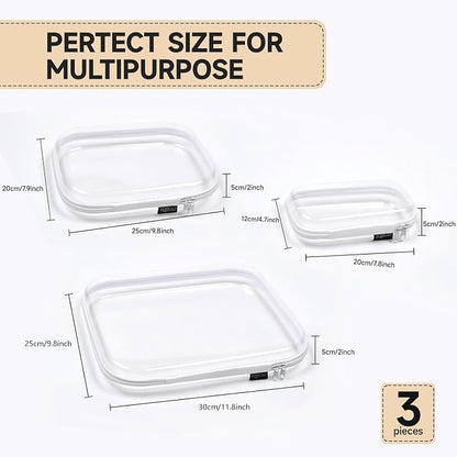 Hard Sided Clear Zipper Case for Storage- Professional-Grade Plastic Clear - Image 2