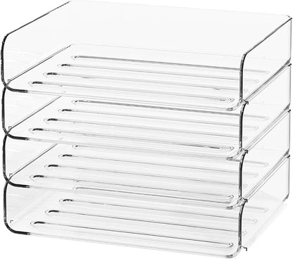 4-Tier Acrylic Paper Tray Organizer by Unknown